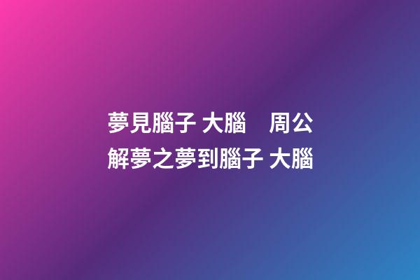 夢見腦子 大腦　周公解夢之夢到腦子 大腦